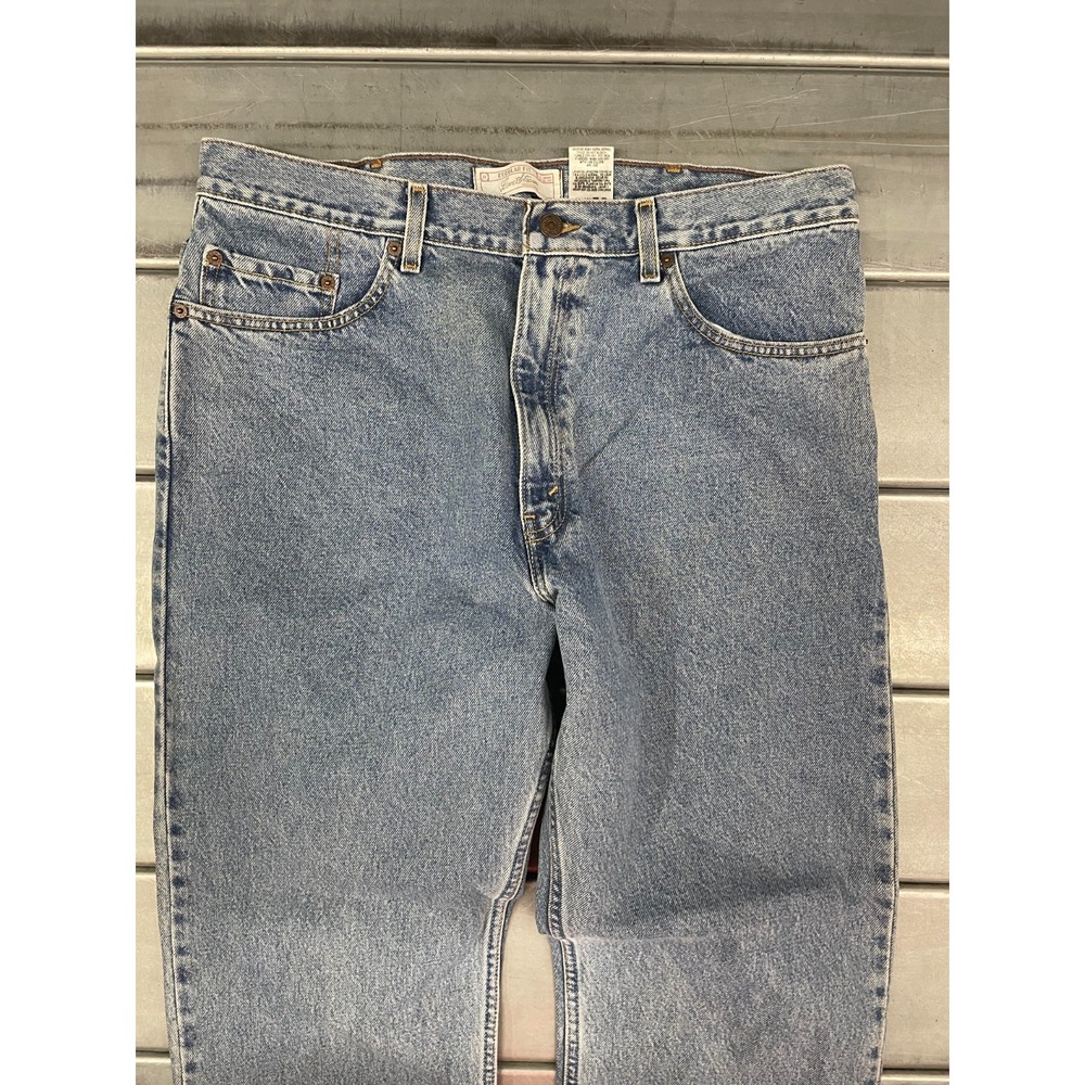 Signature Levis Mens 36X30 Blue Medium Wash Denim Regular Straight 100% Cotton - Picture 2 of 16